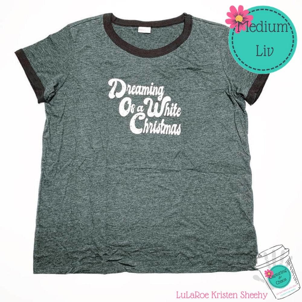 White Christmas LuLaRoe Liv Tee, Medium, NWT